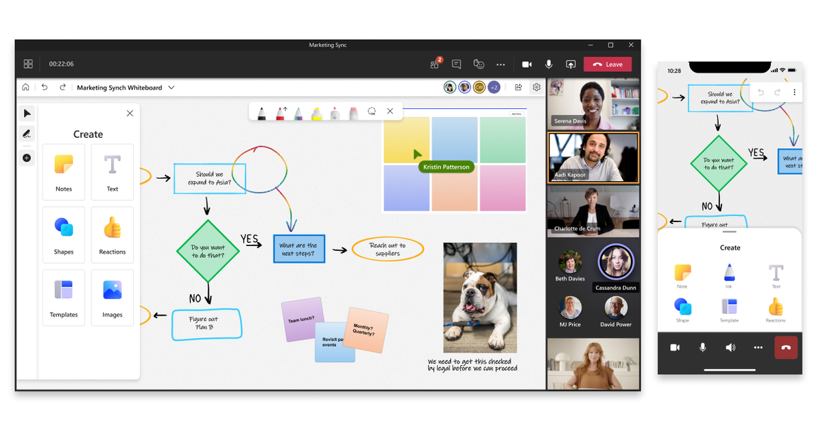 Cómo usar Microsoft Whiteboard para crear y anotar ideas con tu equipo